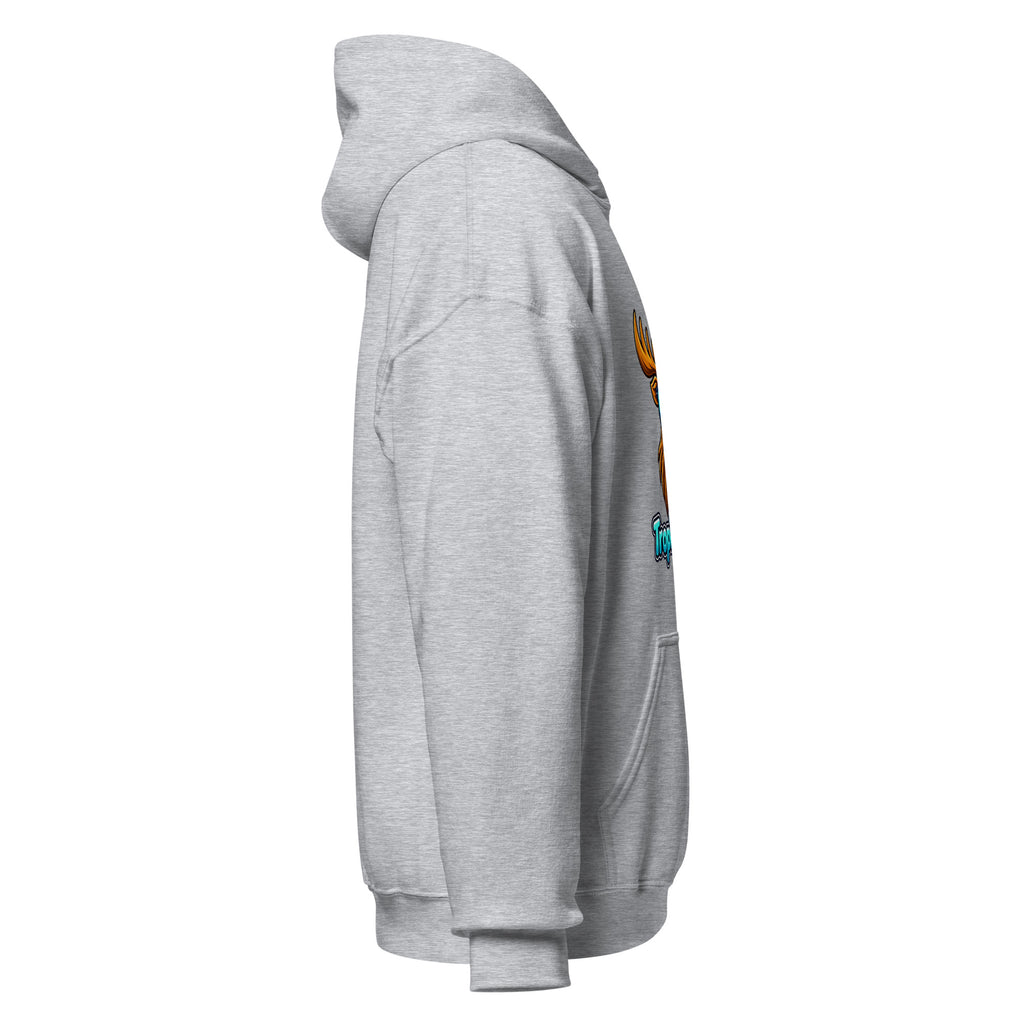 Tropical Moose Big Logo Hoodie in Sport Grey, side view