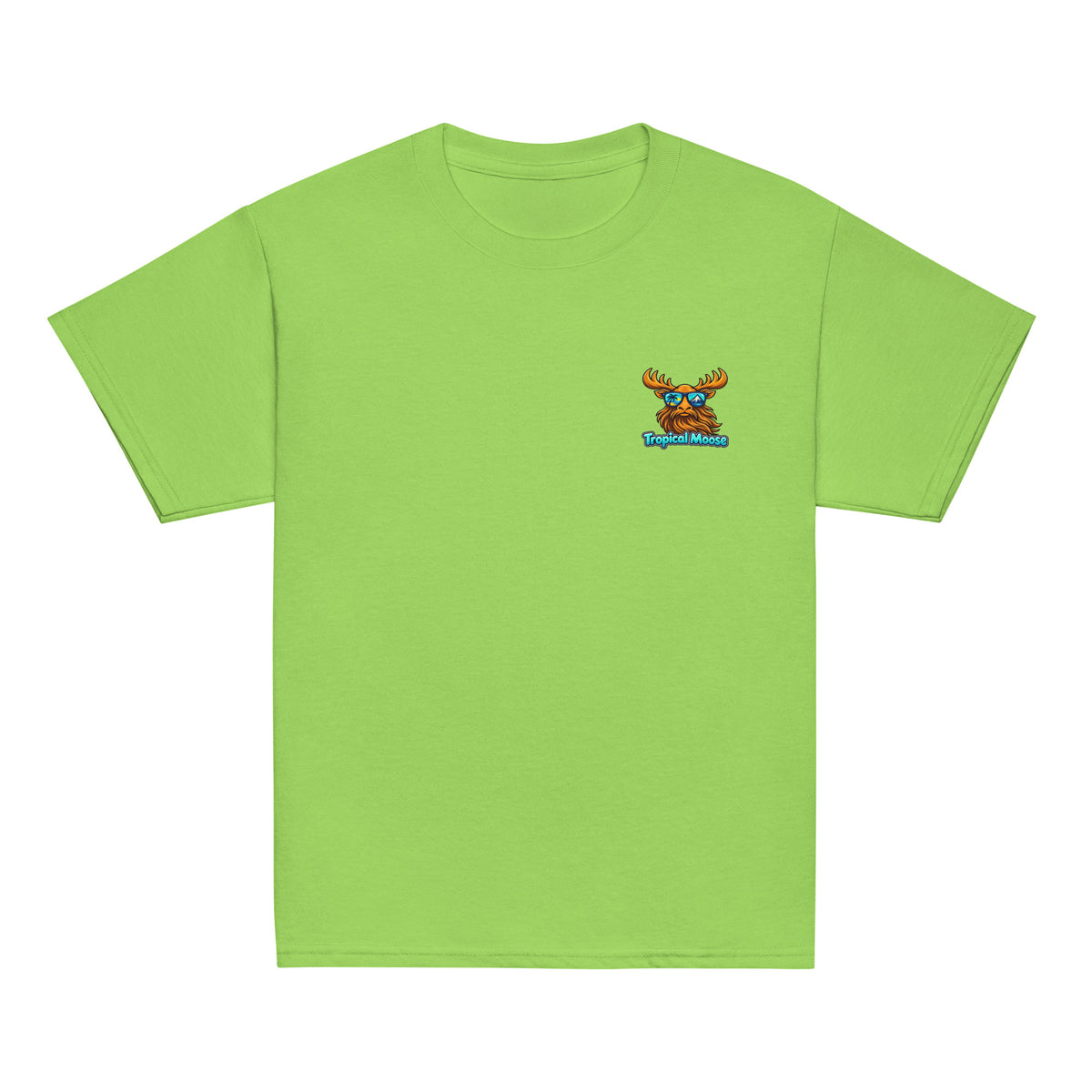Mini Moose Kids Surf Tee in Lime, front view