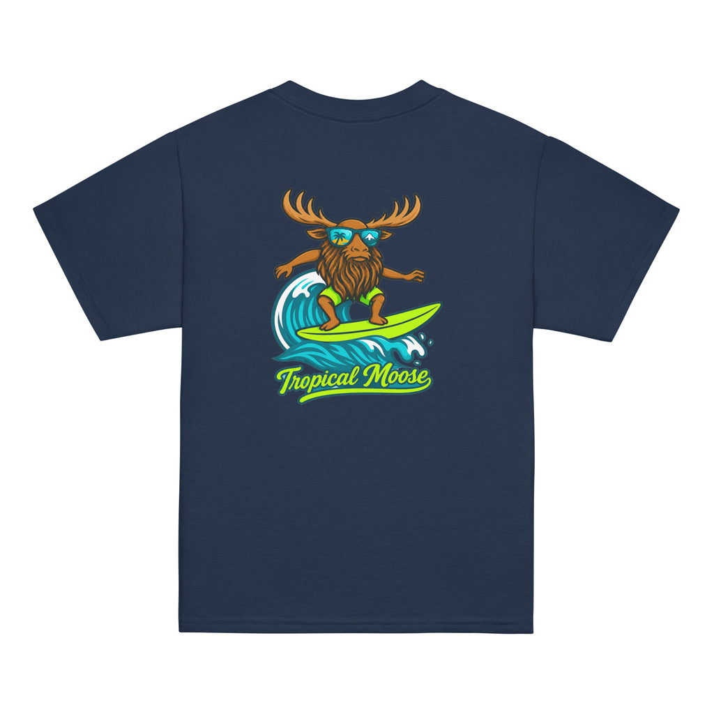 Mini Moose Kids Surf Tee in Navy, back view