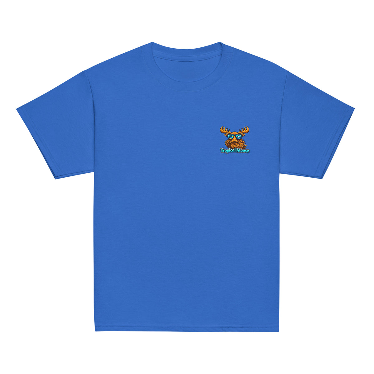 Mini Moose Kids Surf Tee in Royal Blue, front view