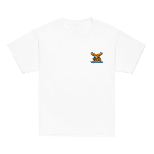 Mini Moose Kids Surf Tee in White, front view