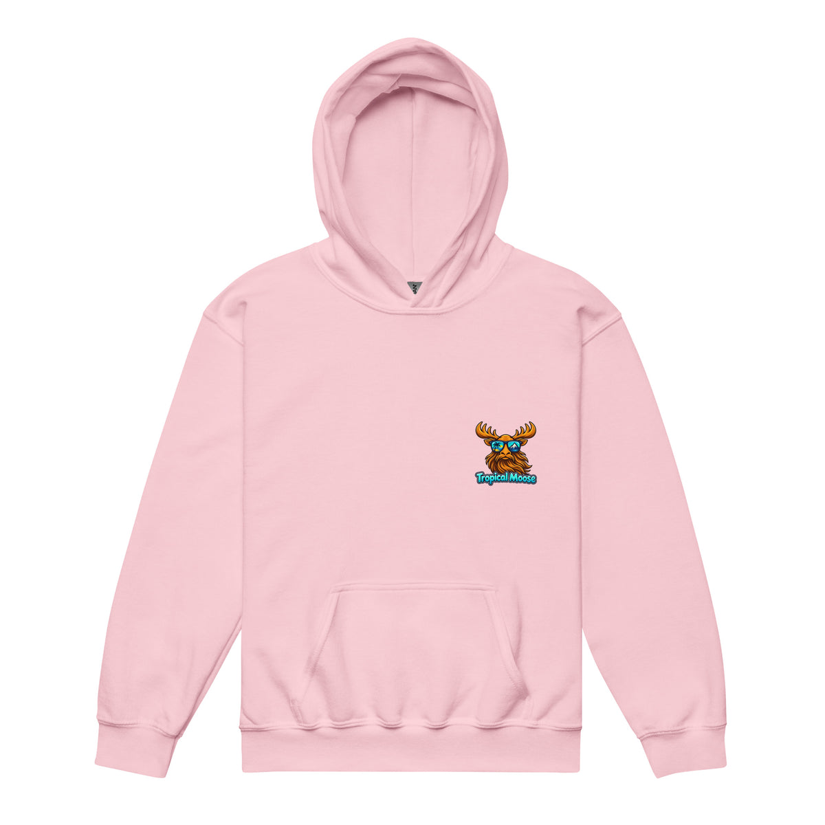 Mini Moose Kids Surf Hoodie in Light Pink, front view
