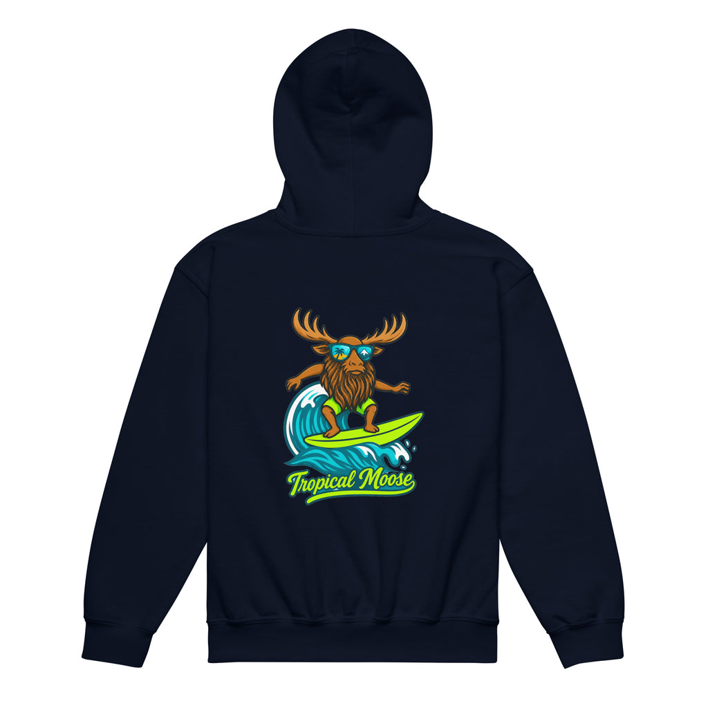 Mini Moose Kids Surf Hoodie in Navy, back view