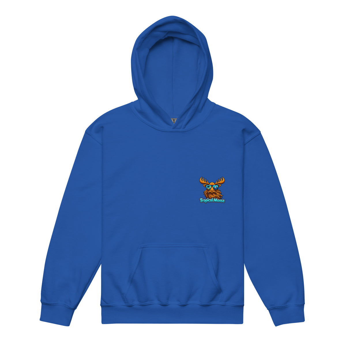 Mini Moose Kids Surf Hoodie in Royal Blue, front view