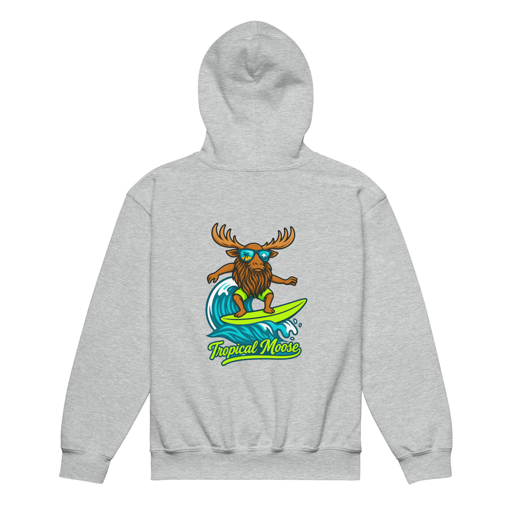 Mini Moose Kids Surf Hoodie in Sport Grey, back view