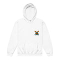 Mini Moose Kids Surf Hoodie in White, front view