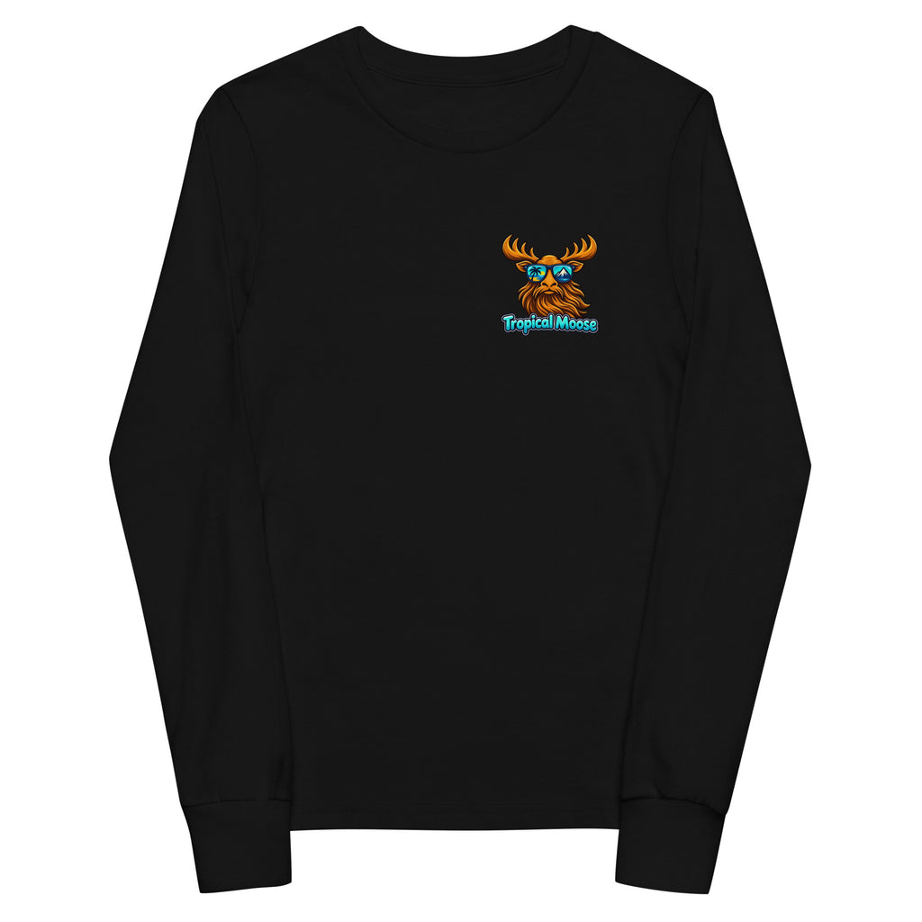 Mini Moose Kids Long Sleeve Tee in Black, front view