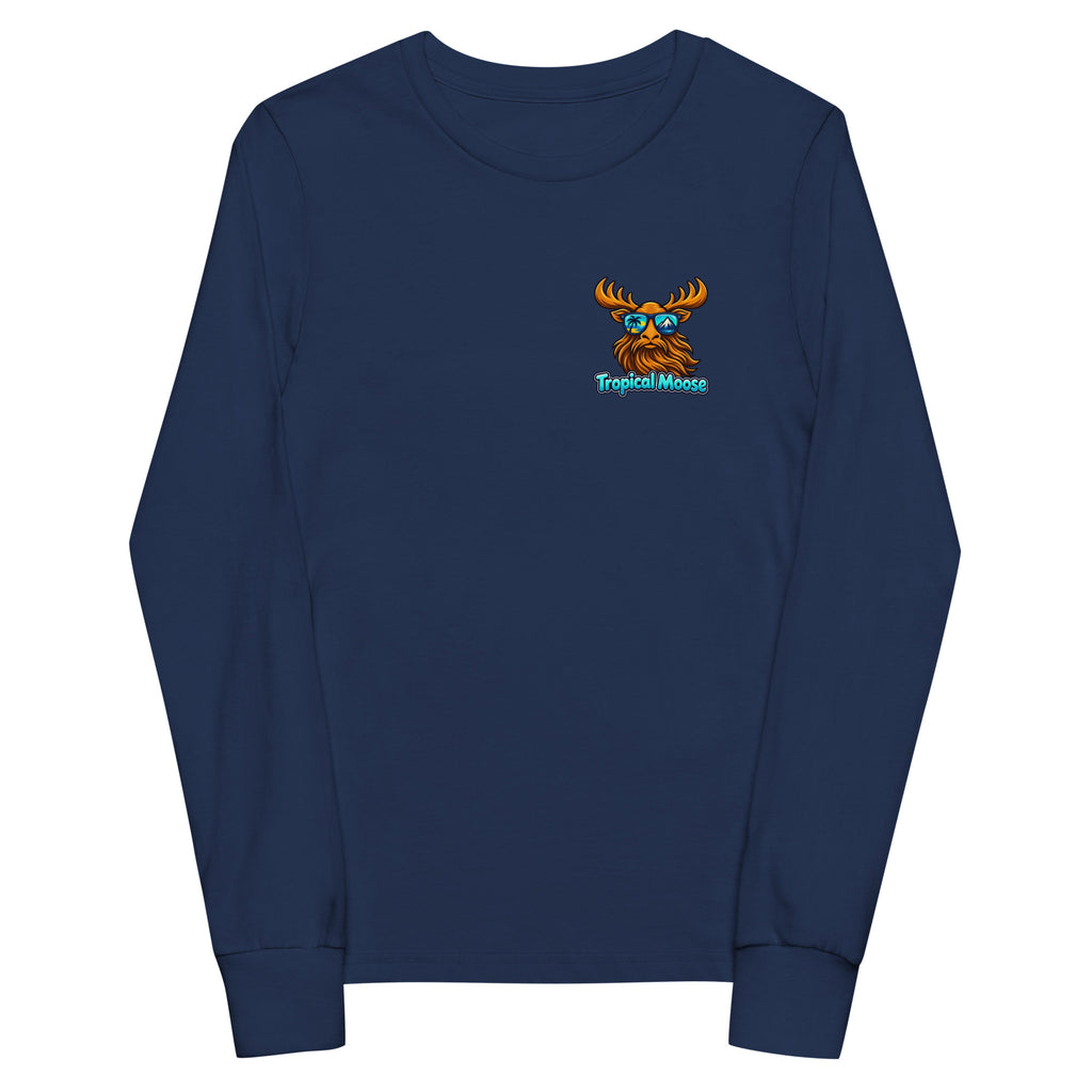 Mini Moose Kids Long Sleeve Tee in Navy, front view